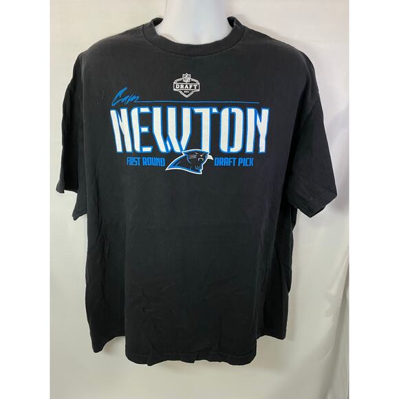 Reebok Cam Newton Carolina Panthers Graphic T-Shirt Mens 2XL 1st Round Pick - Picture 1 of 8